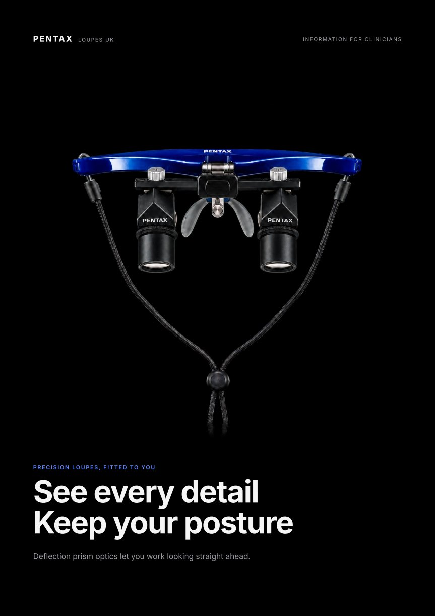 Cover of the PENTAX Loupes UK brochure